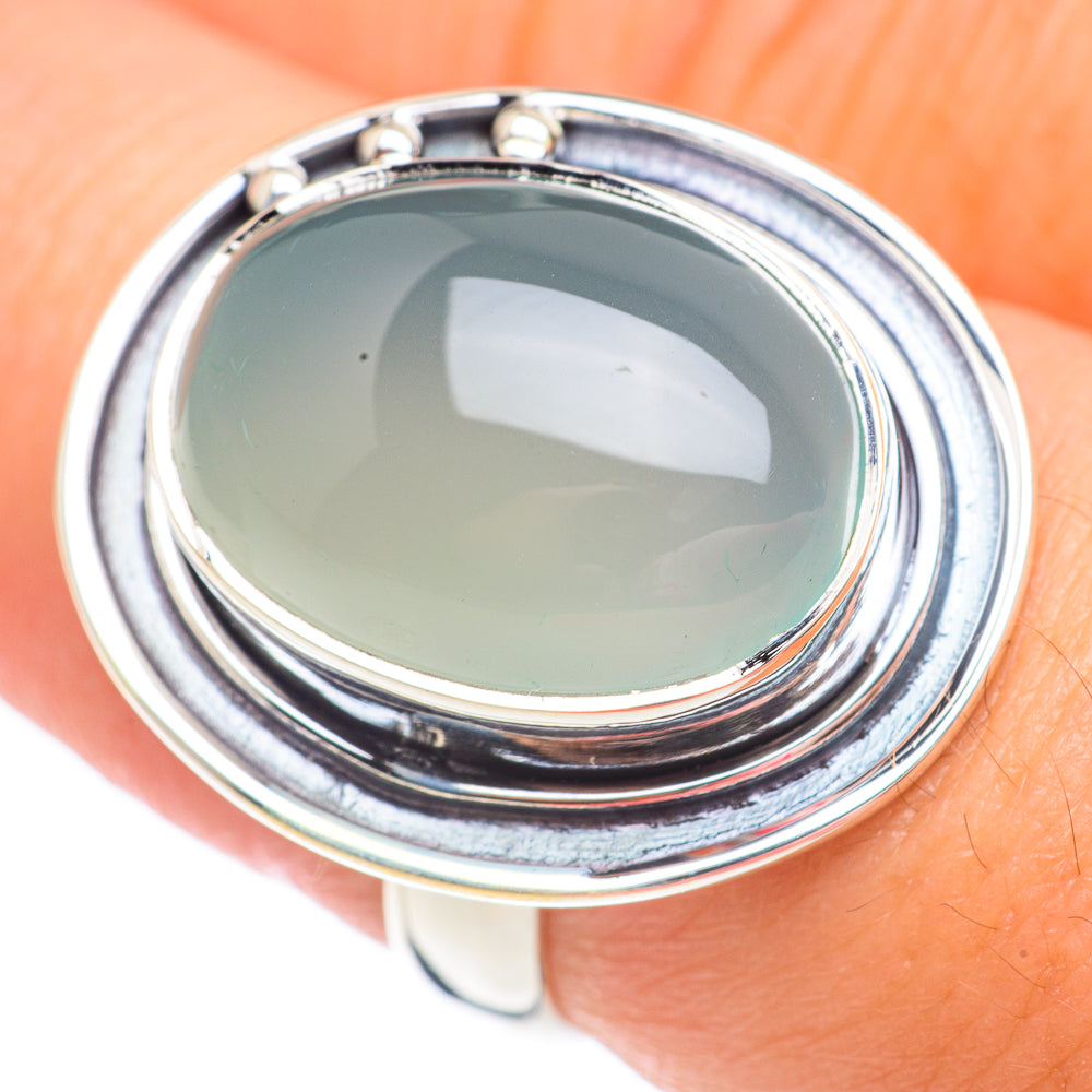Aqua Chalcedony Rings handcrafted by Anasilvercos - RING67461