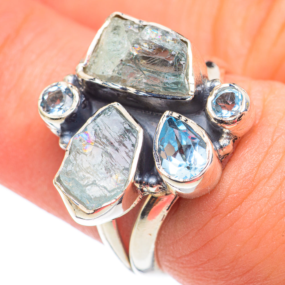 Aquamarine Rings handcrafted by Anasilvercos - RING67464
