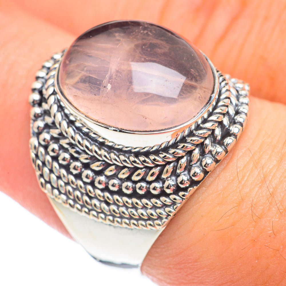 Rose Quartz Rings handcrafted by Anasilvercos - RING67532