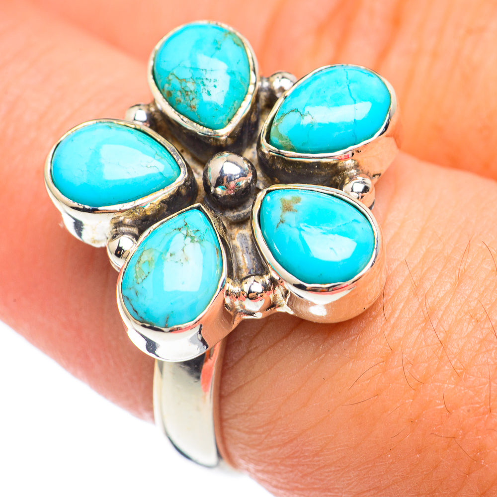 Arizona Turquoise Rings handcrafted by Anasilvercos - RING67547