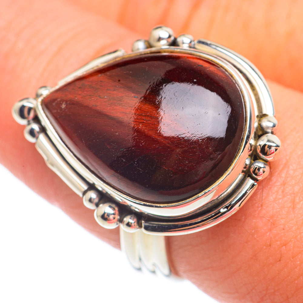 Red Tiger Iron Rings handcrafted by Anasilvercos - RING67553