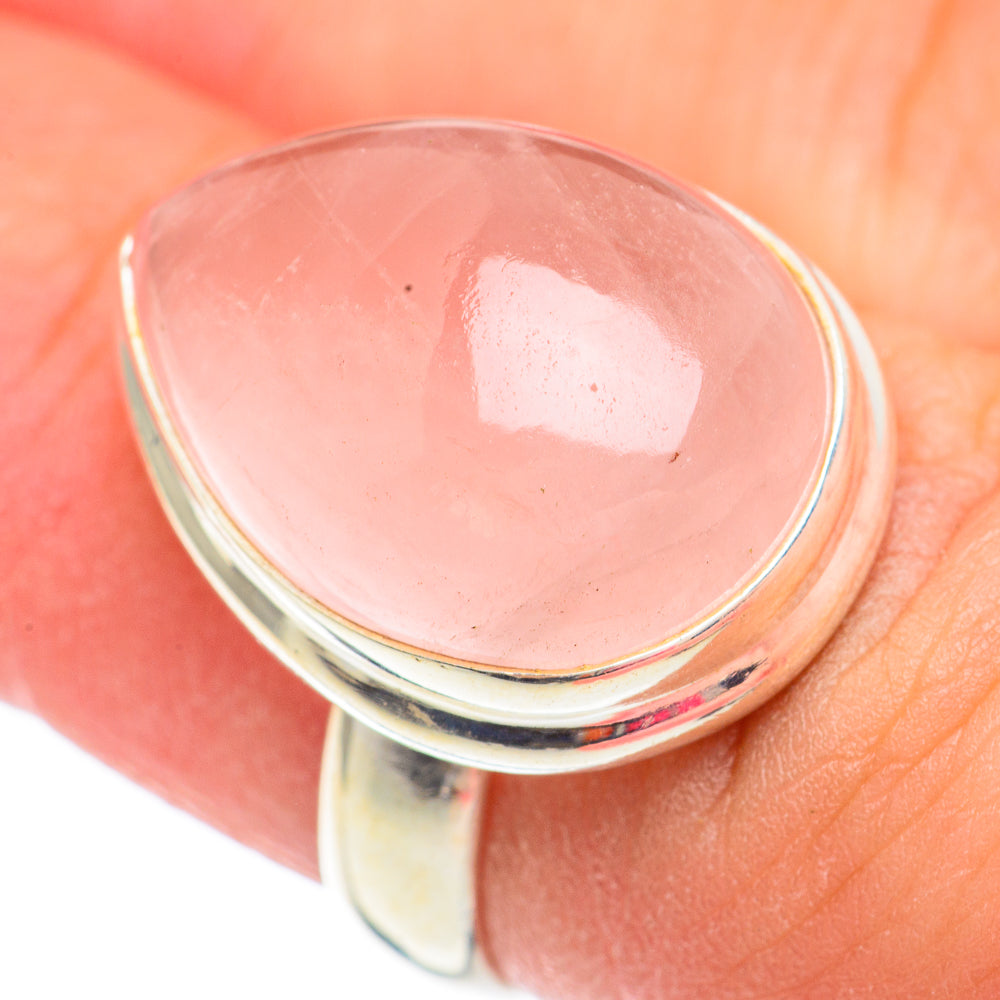 Rose Quartz Rings handcrafted by Anasilvercos - RING67558