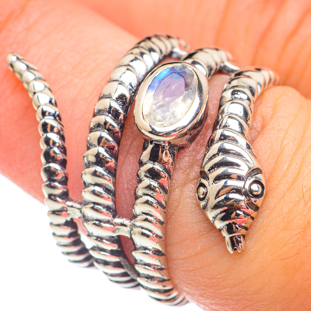 Rainbow Moonstone Rings handcrafted by Anasilvercos - RING67570