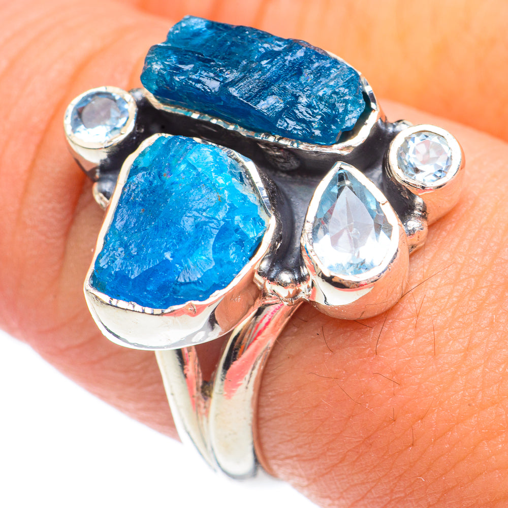 Blue Fluorite Rings handcrafted by Anasilvercos - RING67572
