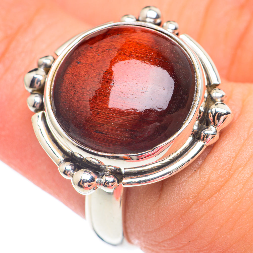 Red Tiger Eye Rings handcrafted by Anasilvercos - RING67580