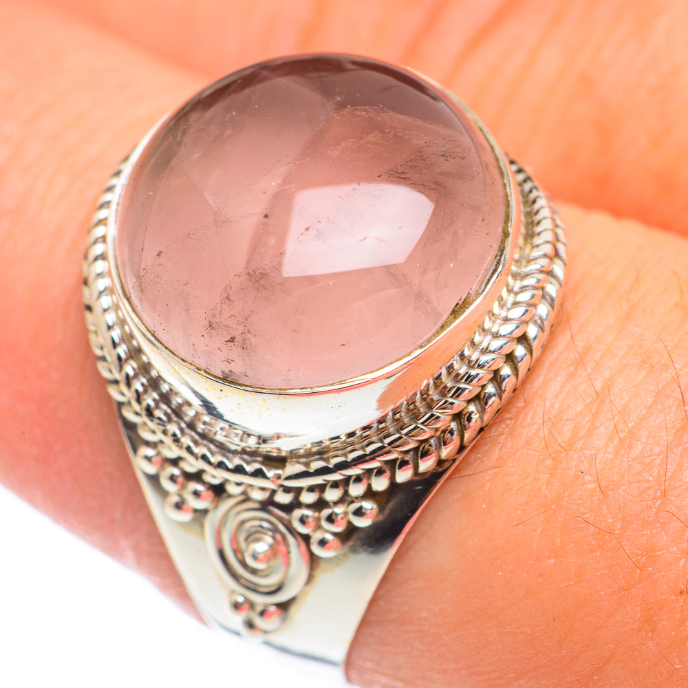 Rose Quartz Rings handcrafted by Anasilvercos - RING67583