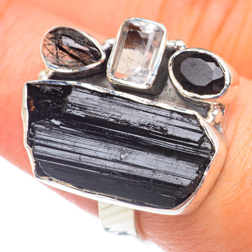 Black Tourmaline Rings handcrafted by Anasilvercos - RING67592