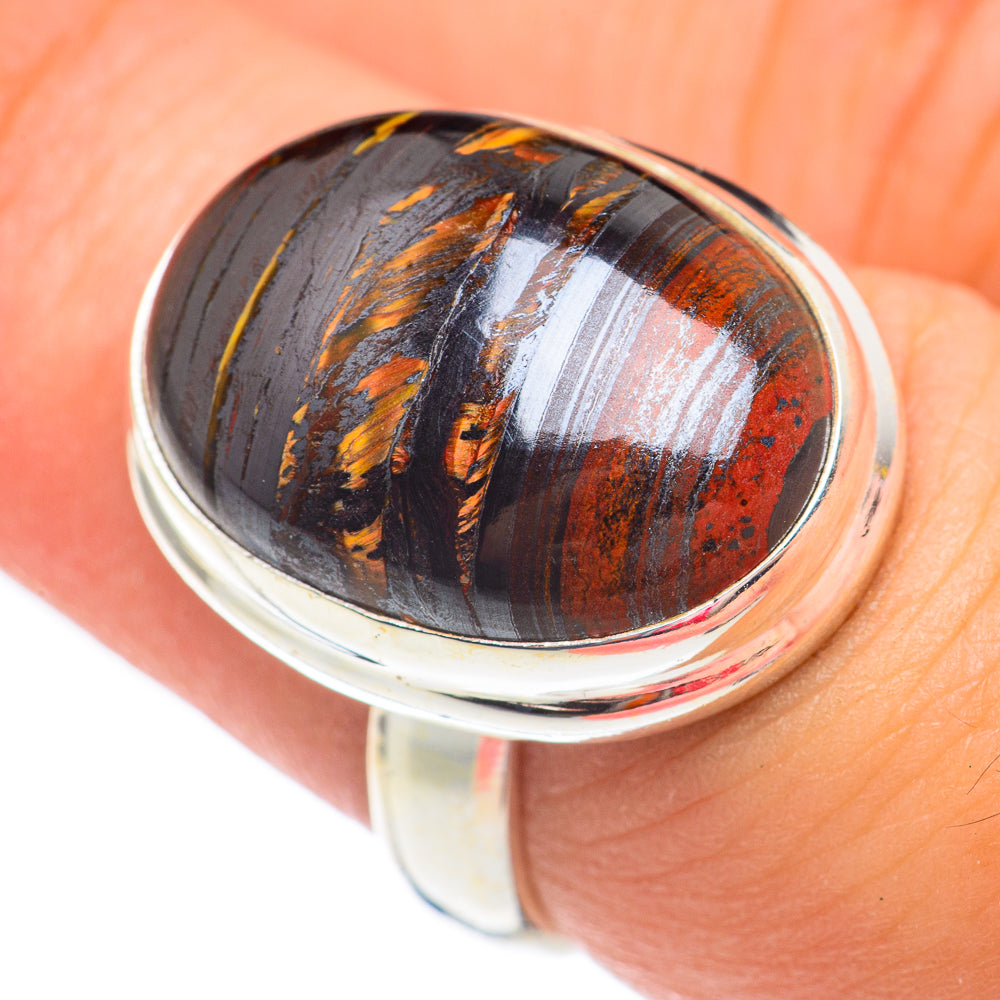 Red Tiger Iron Rings handcrafted by Anasilvercos - RING67656