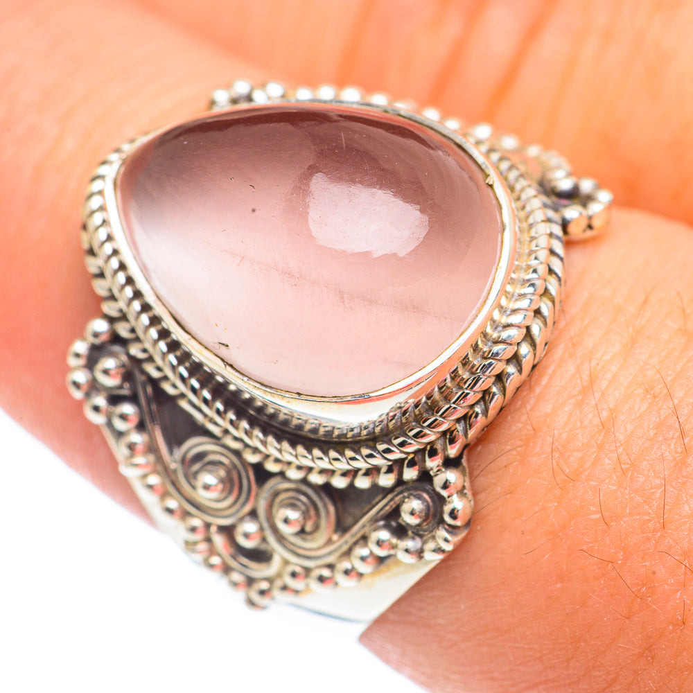 Rose Quartz Rings handcrafted by Anasilvercos - RING67659
