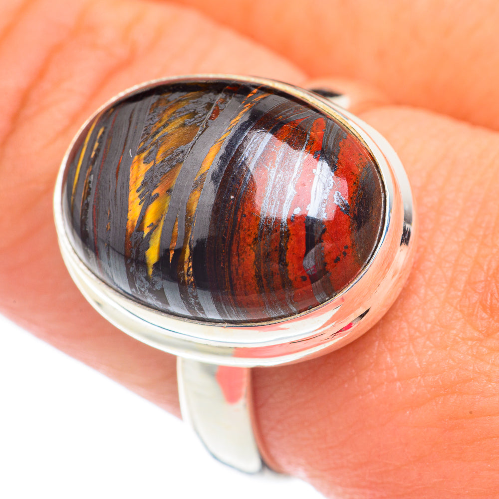 Red Tiger Iron Rings handcrafted by Anasilvercos - RING67681