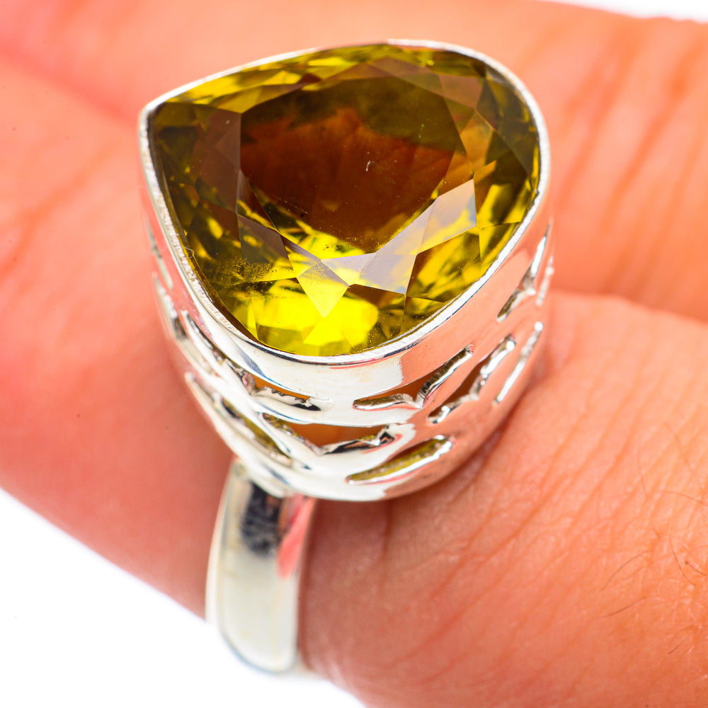 Olive Quartz Rings handcrafted by Anasilvercos - RING67728
