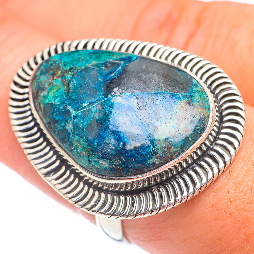 Chrysocolla In Quartz Rings handcrafted by Anasilvercos - RING67732