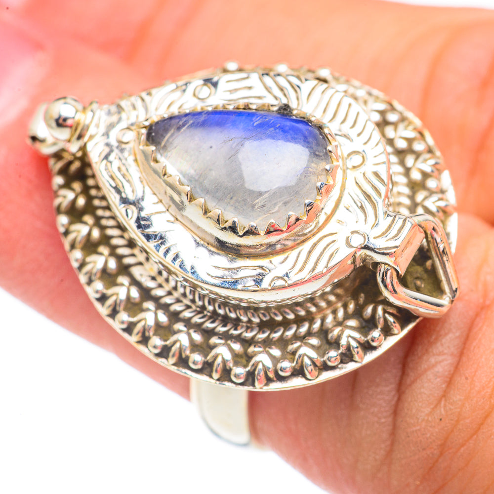 Rainbow Moonstone Rings handcrafted by Anasilvercos - RING67750