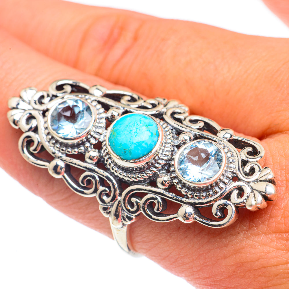 Arizona Turquoise Rings handcrafted by Anasilvercos - RING67759