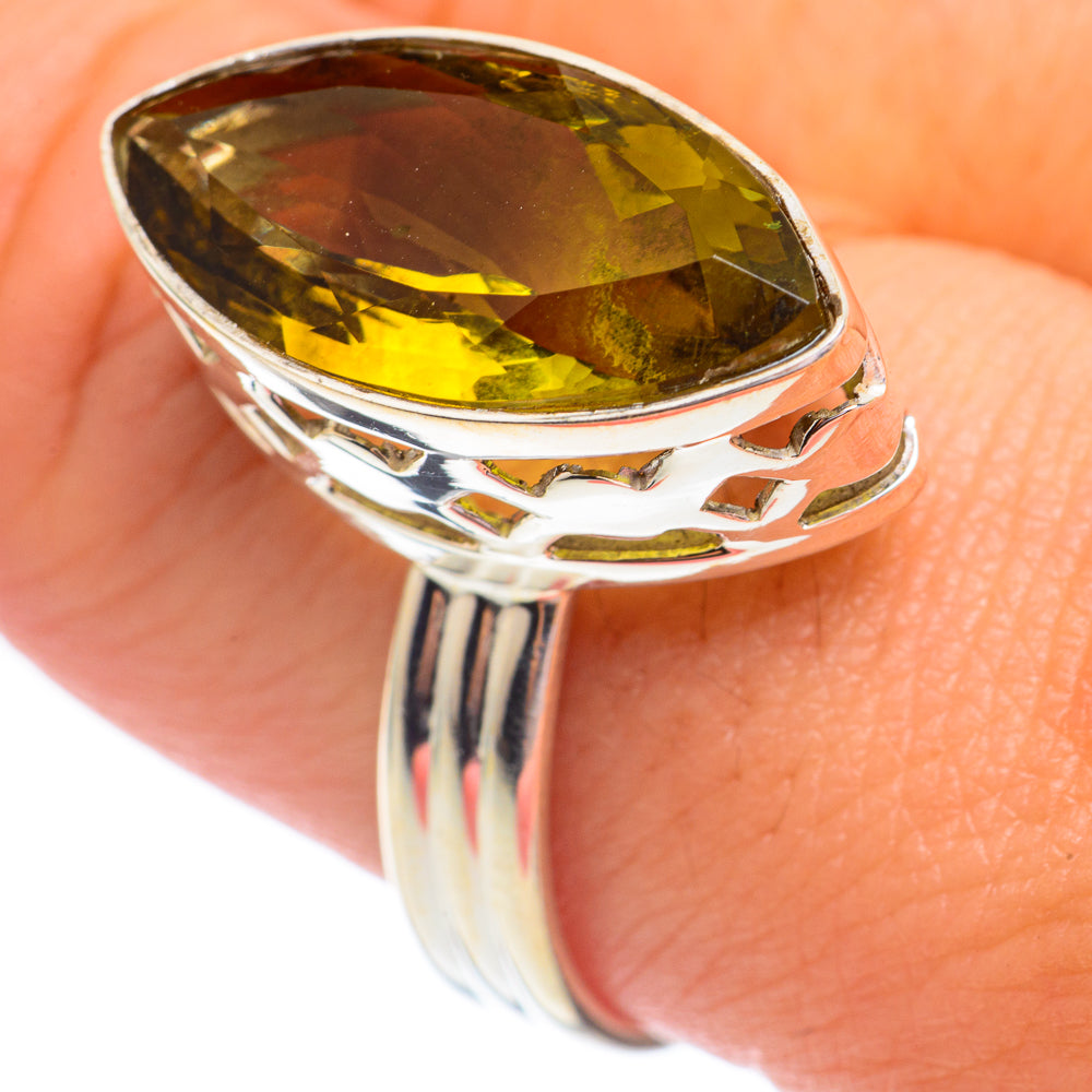 Olive Quartz Rings handcrafted by Anasilvercos - RING67800