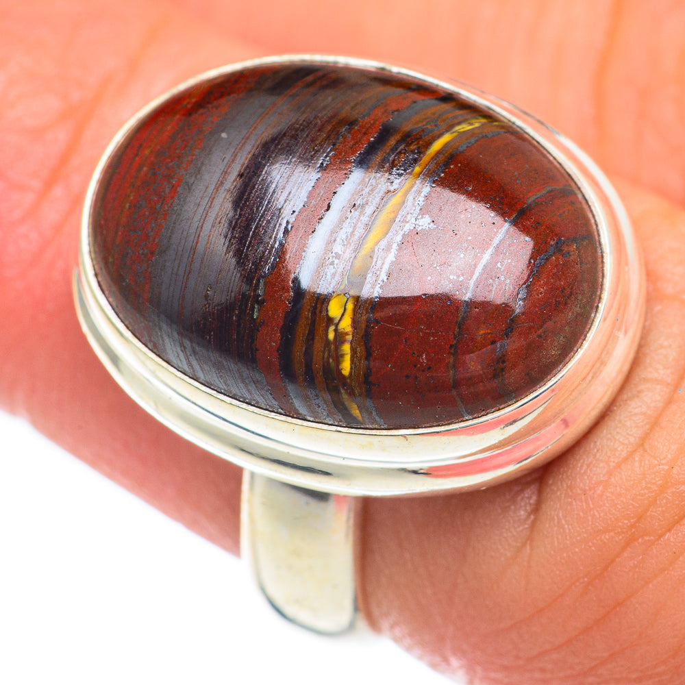 Red Tiger Iron Rings handcrafted by Anasilvercos - RING67811