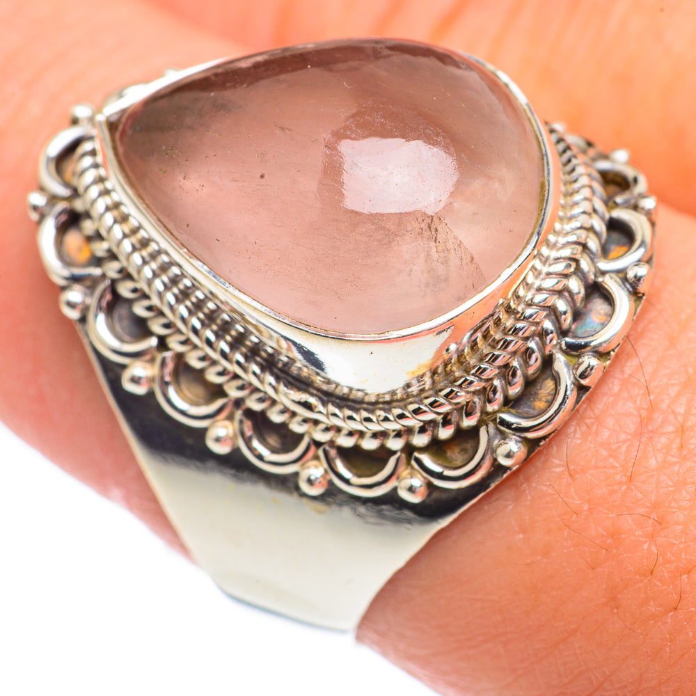 Rose Quartz Rings handcrafted by Anasilvercos - RING67881