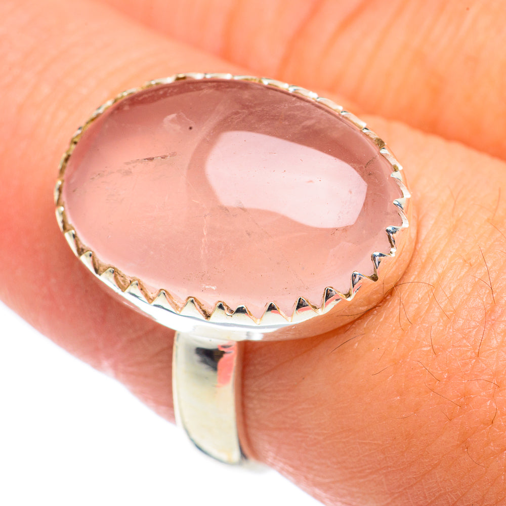 Rose Quartz Rings handcrafted by Anasilvercos - RING67883