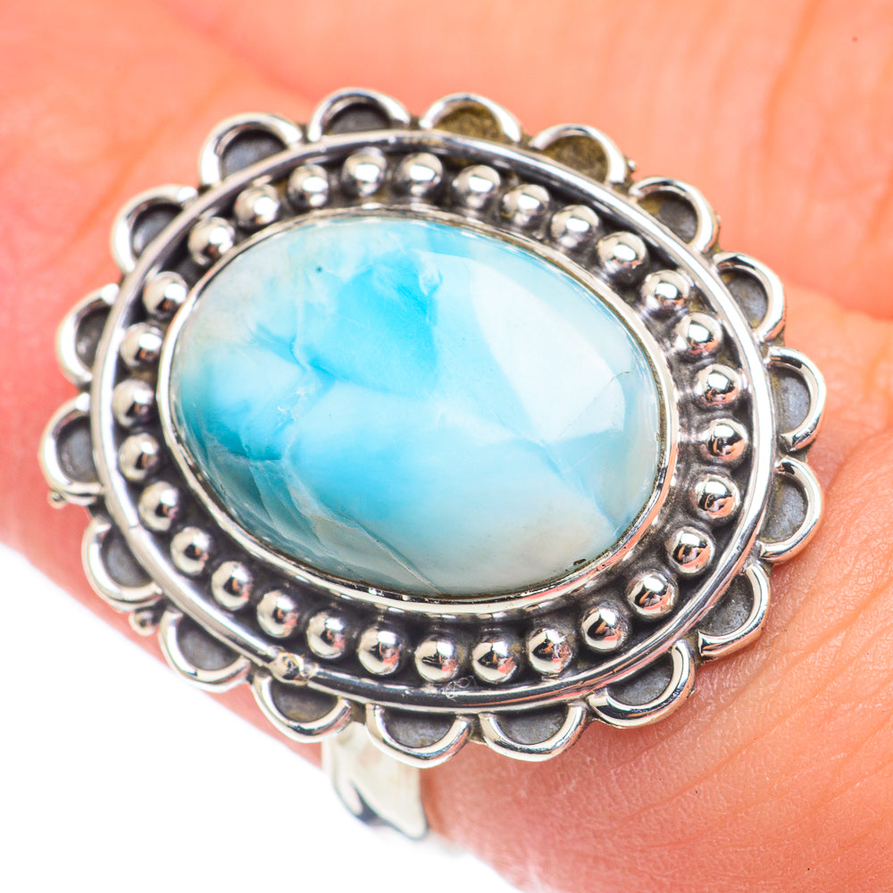 Larimar Rings handcrafted by Anasilvercos - RING67901