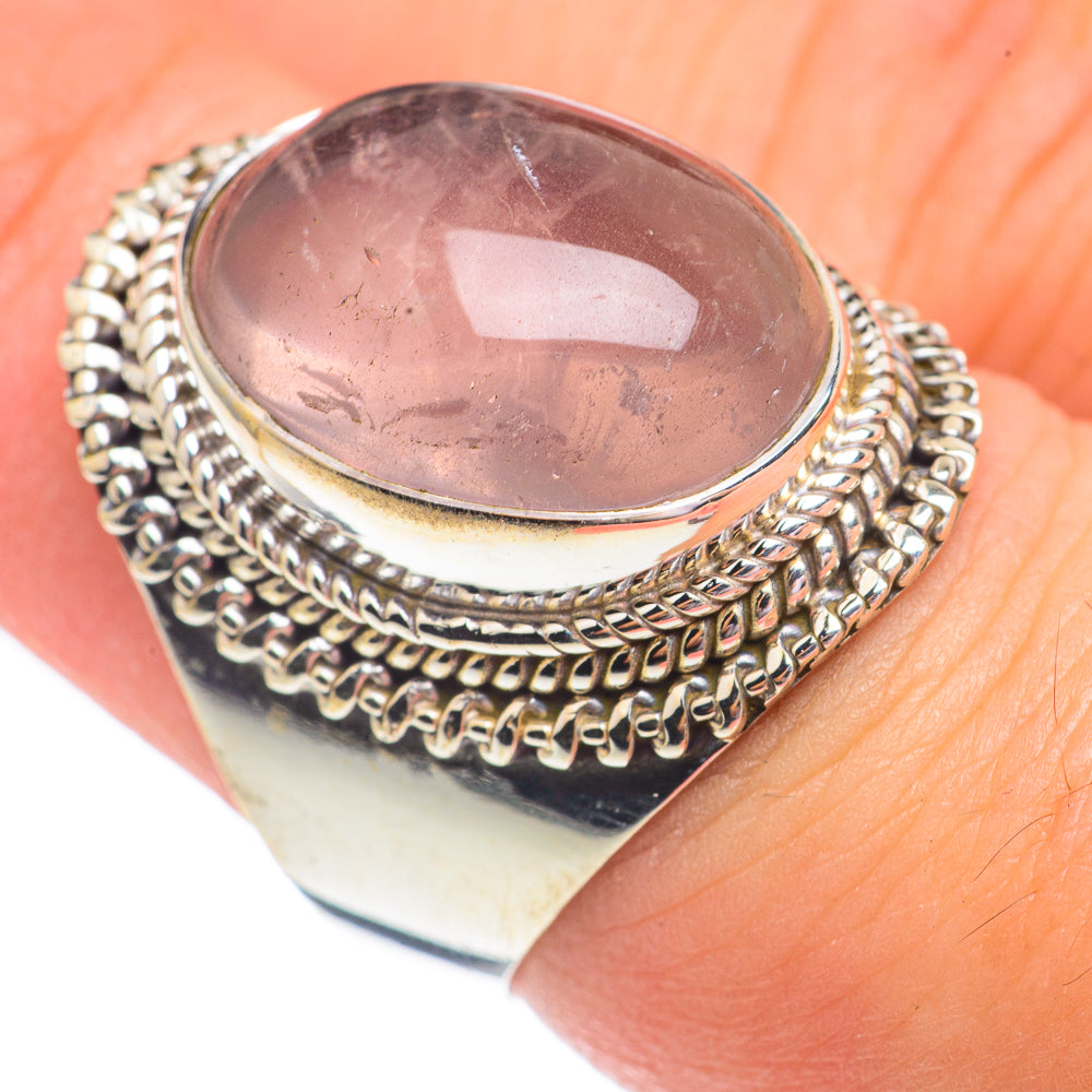 Rose Quartz Rings handcrafted by Anasilvercos - RING67913