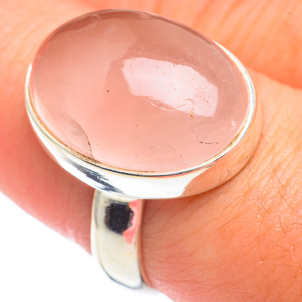 Rose Quartz Rings handcrafted by Anasilvercos - RING67915