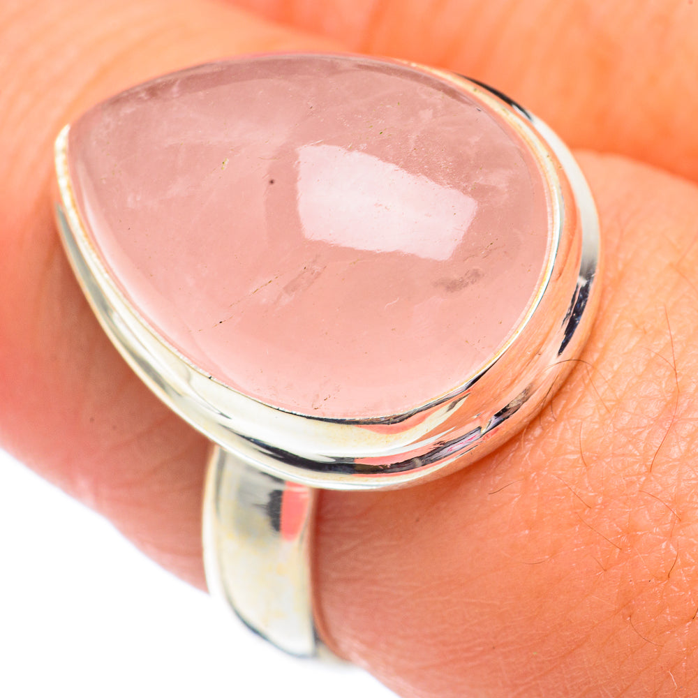Rose Quartz Rings handcrafted by Anasilvercos - RING67975