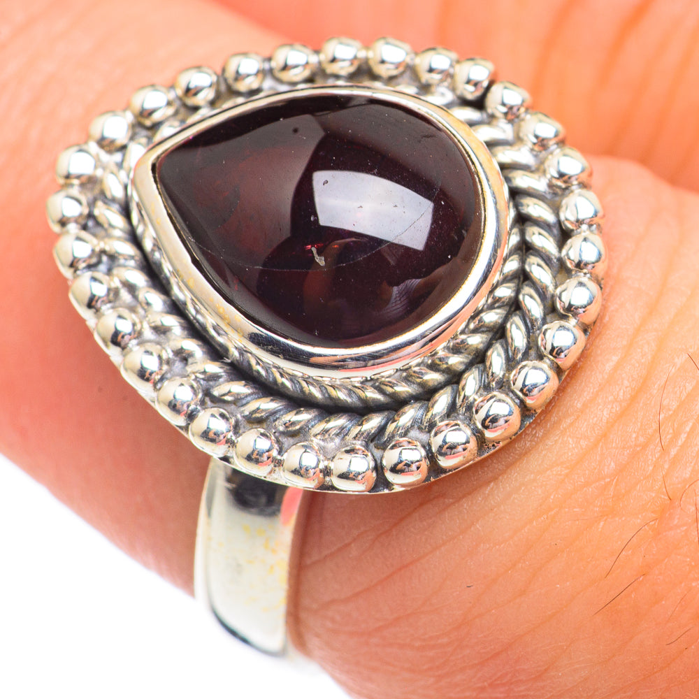 Garnet Rings handcrafted by Anasilvercos - RING68002