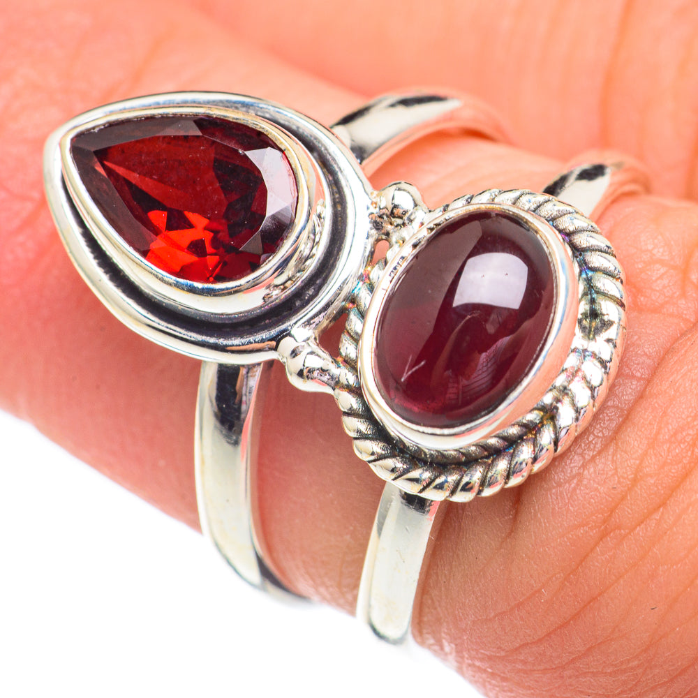 Garnet Rings handcrafted by Anasilvercos - RING68003