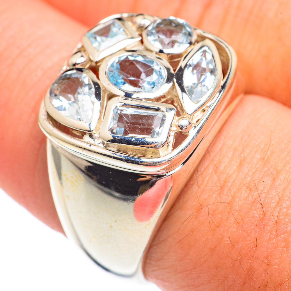 Blue Topaz Rings handcrafted by Anasilvercos - RING68012