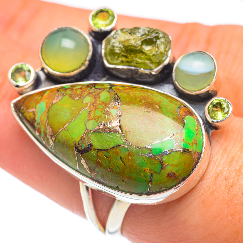 Green Copper Turquoise Rings handcrafted by Anasilvercos - RING68024