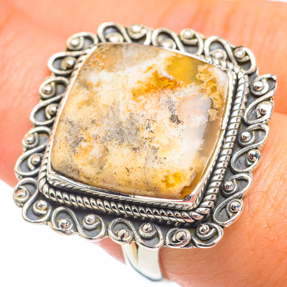 Plume Agate Rings handcrafted by Anasilvercos - RING68030