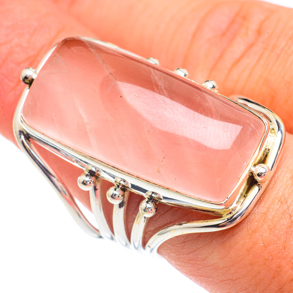 Rose Quartz Rings handcrafted by Anasilvercos - RING68033