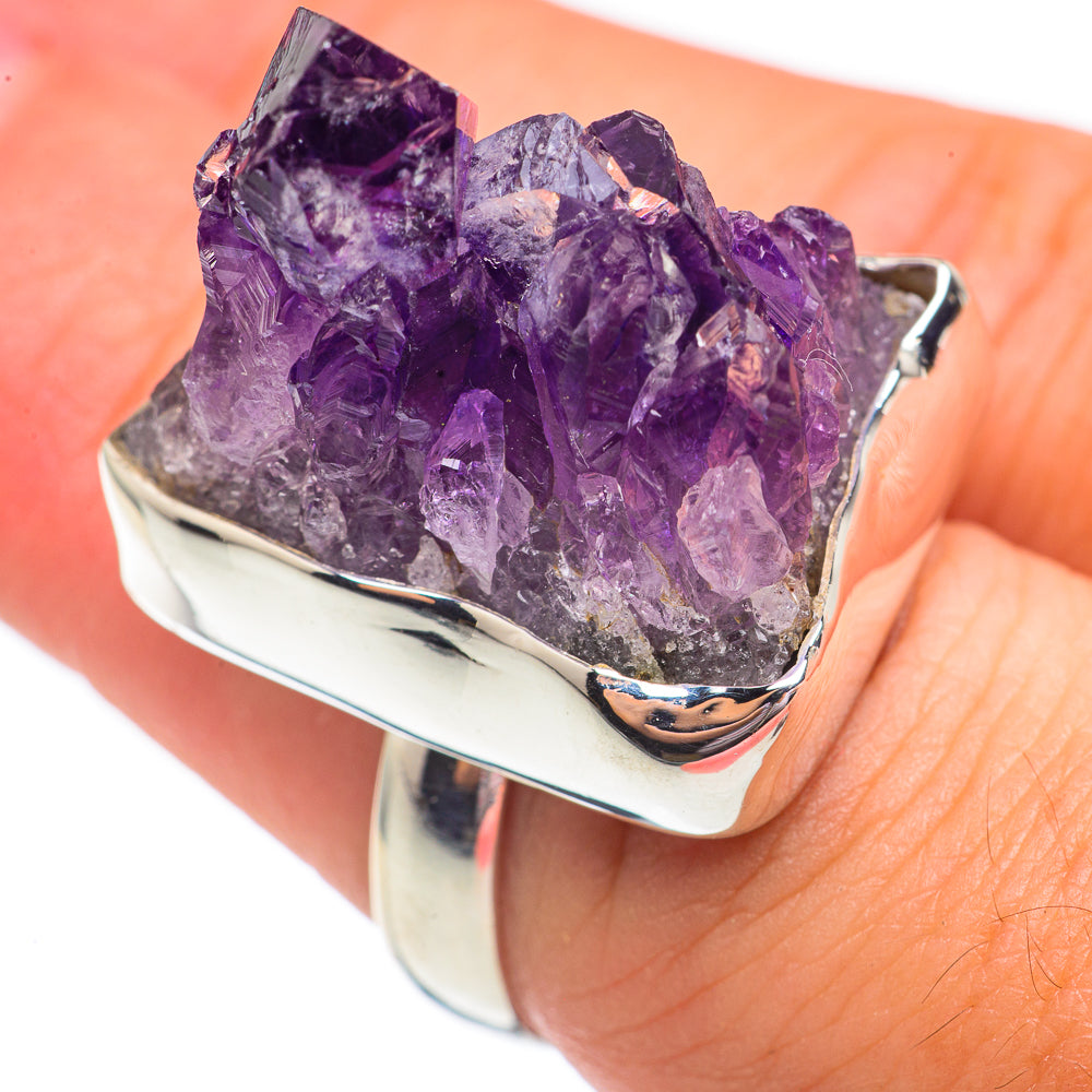 Amethyst Crystal Rings handcrafted by Anasilvercos - RING68035