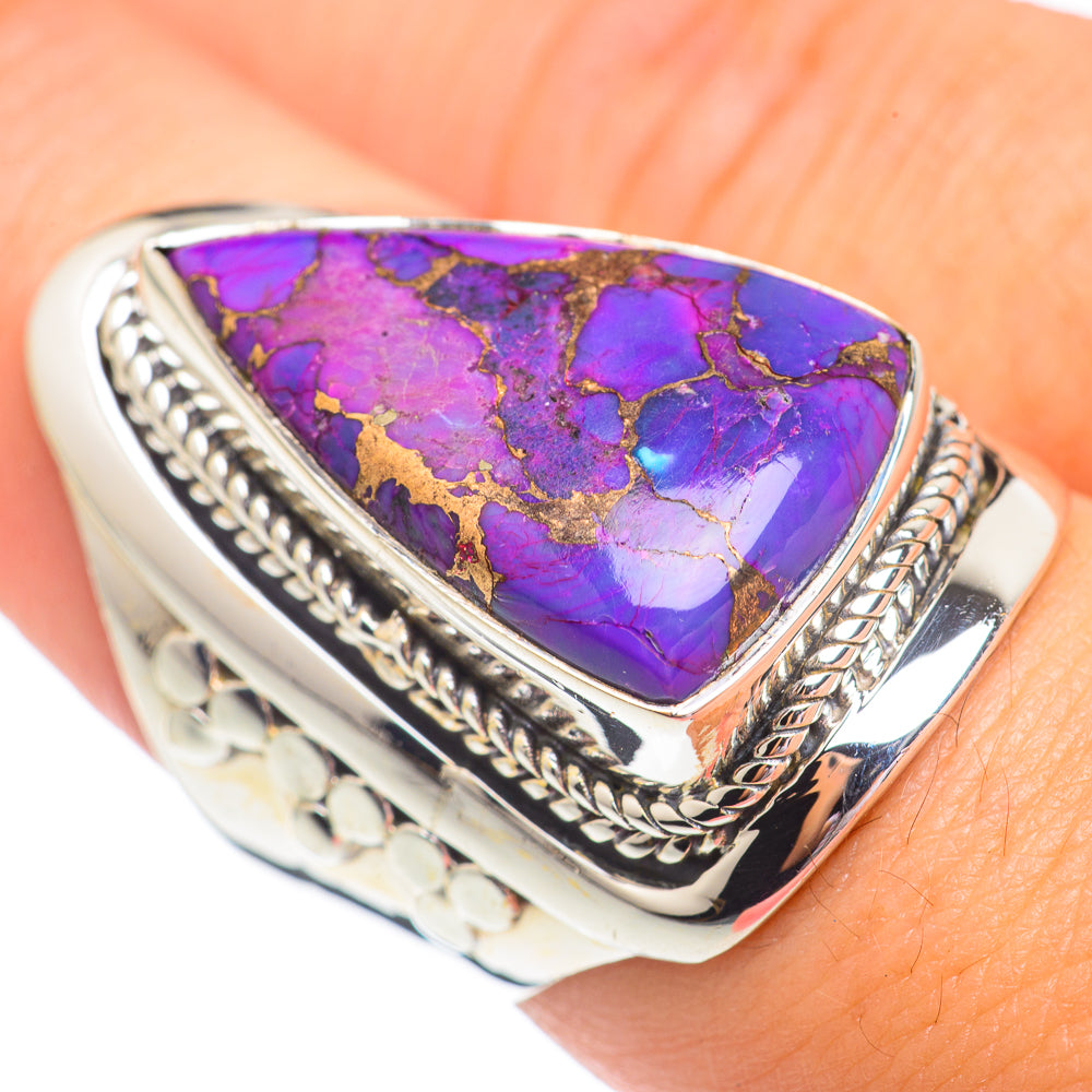 Purple Copper Composite Turquoise Rings handcrafted by Anasilvercos - RING68036