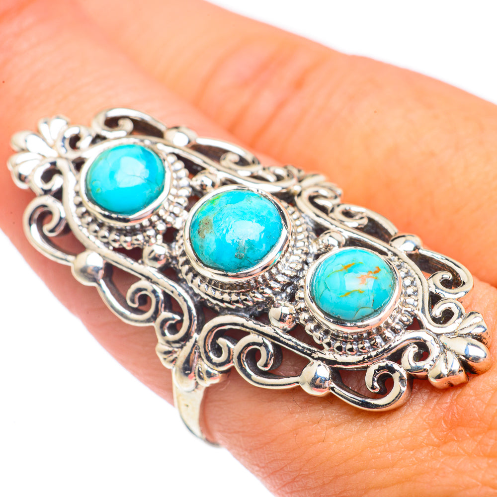 Tibetan Turquoise Rings handcrafted by Anasilvercos - RING68054