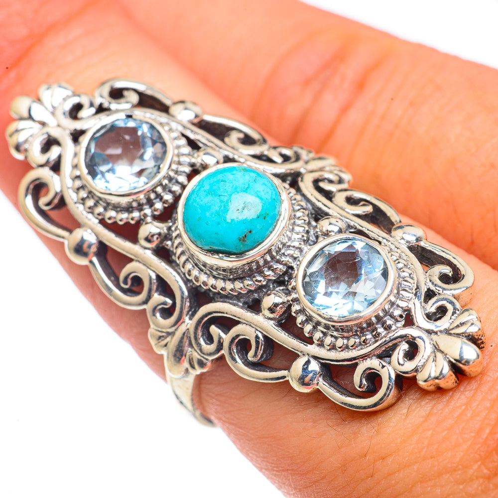 Arizona Turquoise Rings handcrafted by Anasilvercos - RING68058