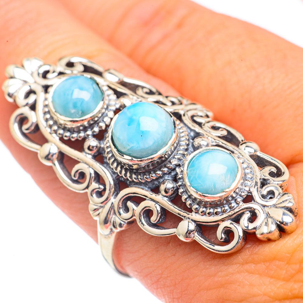 Larimar Rings handcrafted by Anasilvercos - RING68059