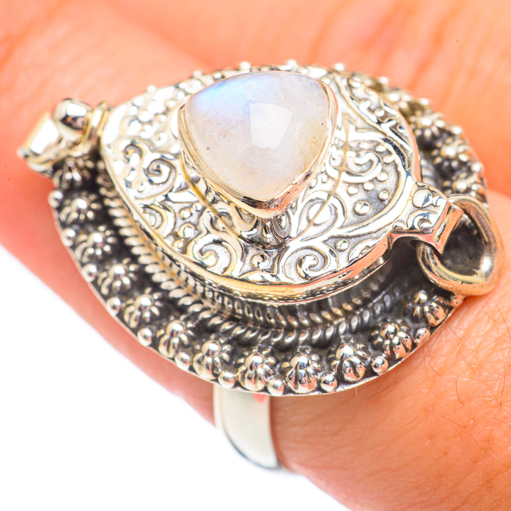 Rainbow Moonstone Rings handcrafted by Anasilvercos - RING68071