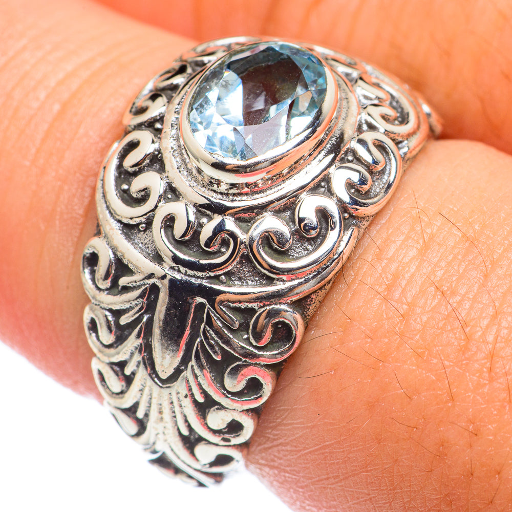 Blue Topaz Rings handcrafted by Anasilvercos - RING68077