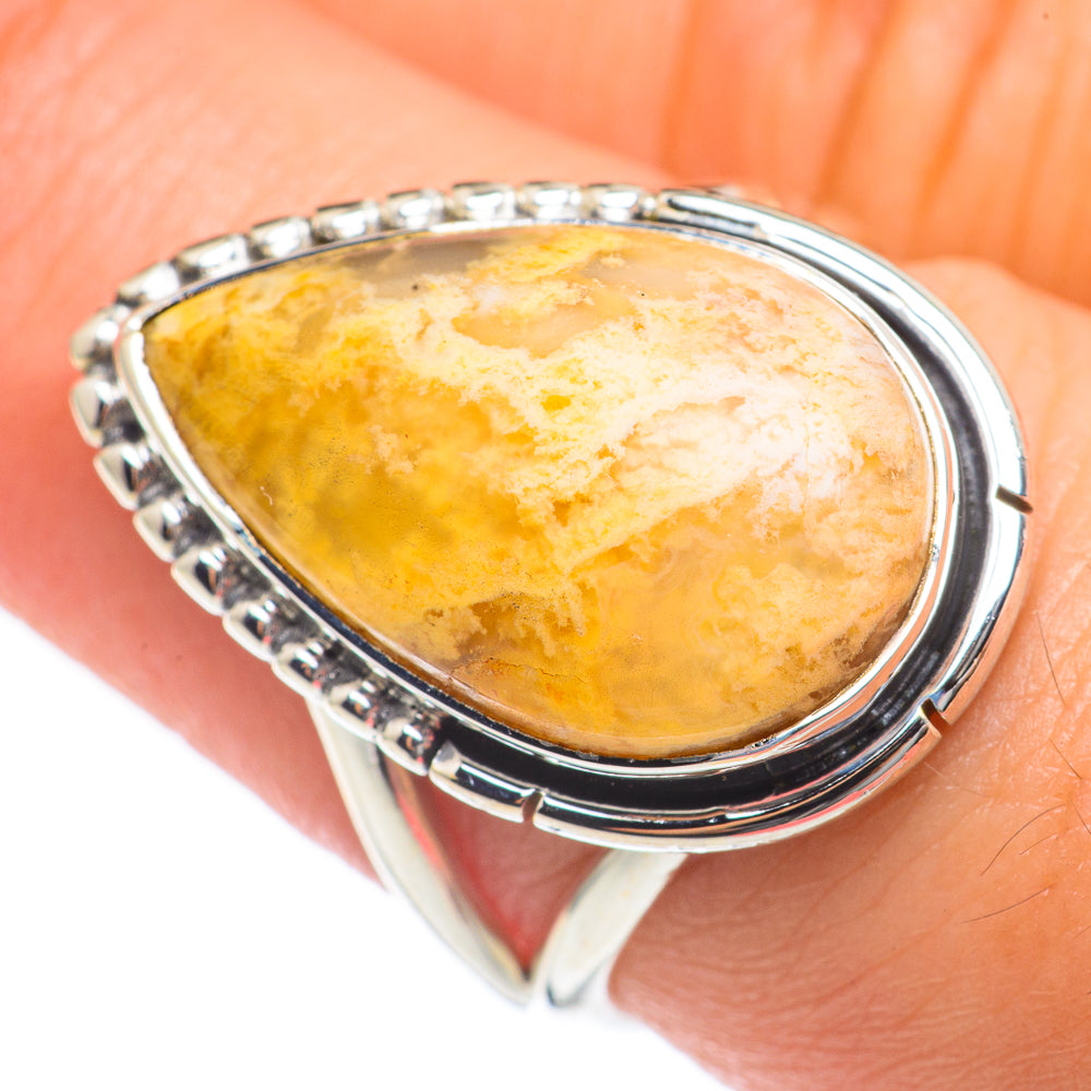 Plume Agate Rings handcrafted by Anasilvercos - RING68088