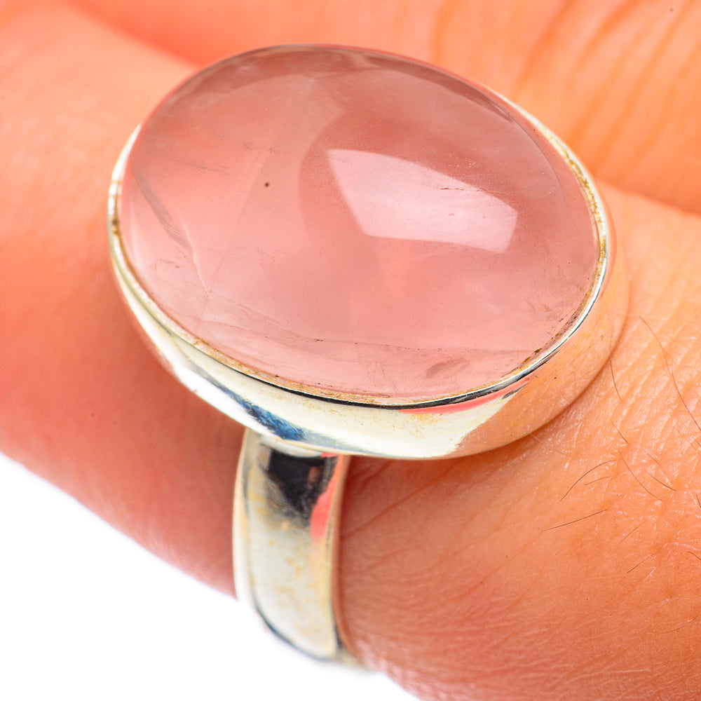 Rose Quartz Rings handcrafted by Anasilvercos - RING68090