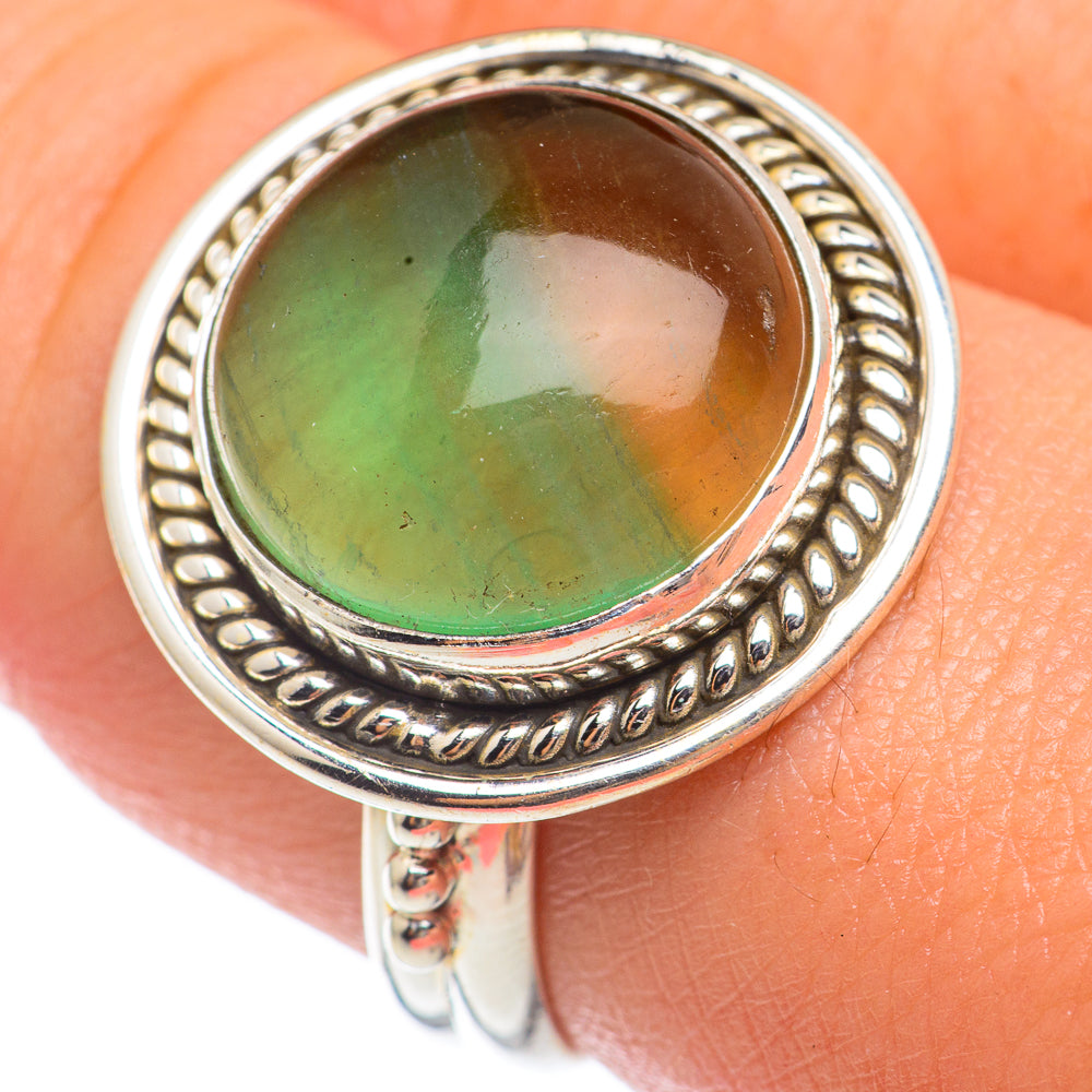 Green Fluorite Rings handcrafted by Anasilvercos - RING68107