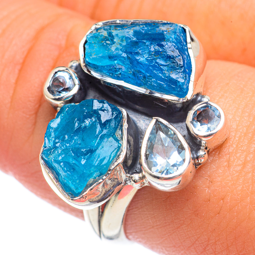 Apatite, Blue Topaz Rings handcrafted by Anasilvercos - RING68112