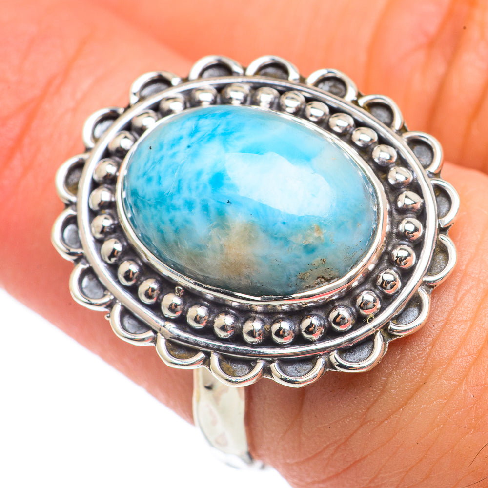 Larimar Rings handcrafted by Anasilvercos - RING68115