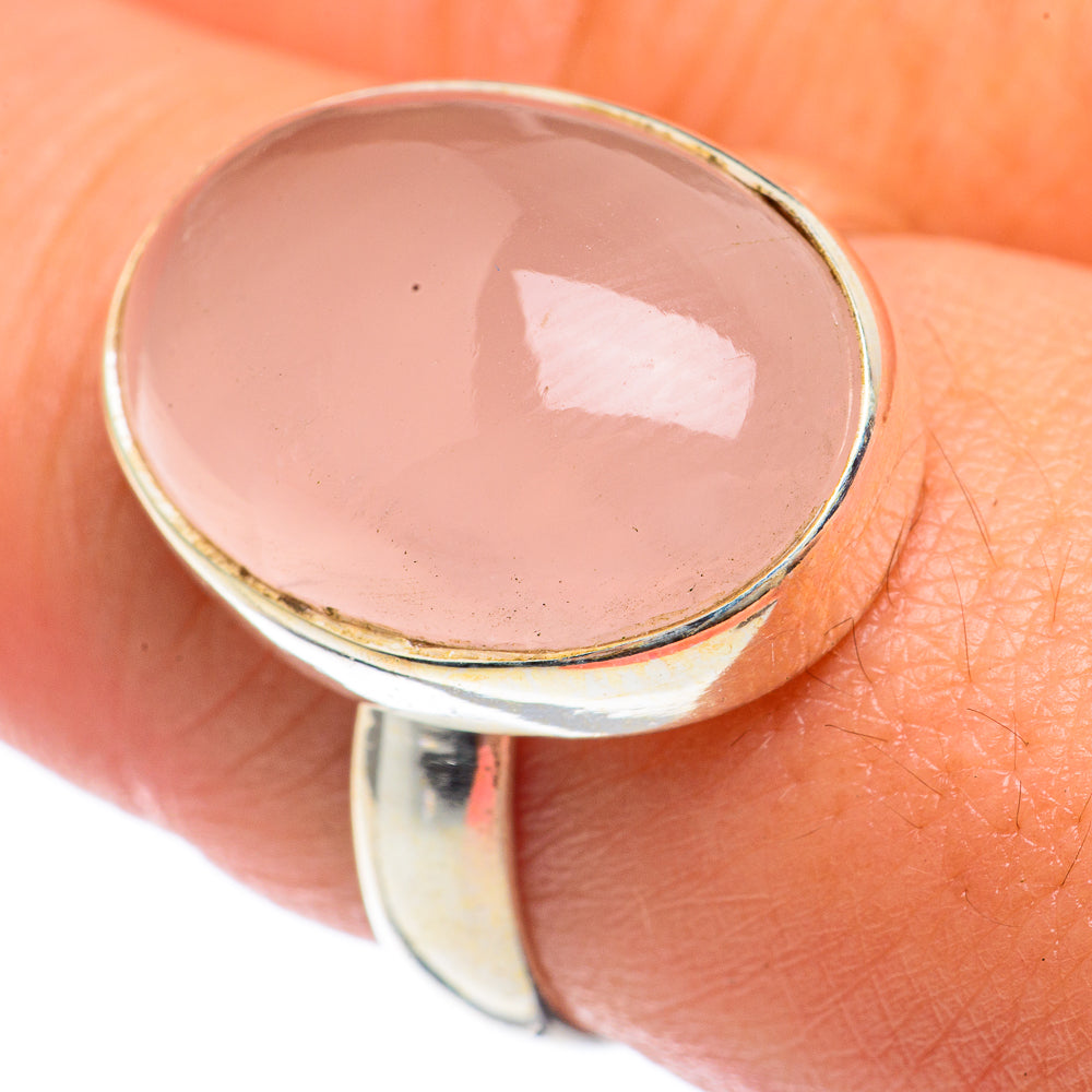 Rose Quartz Rings handcrafted by Anasilvercos - RING68124
