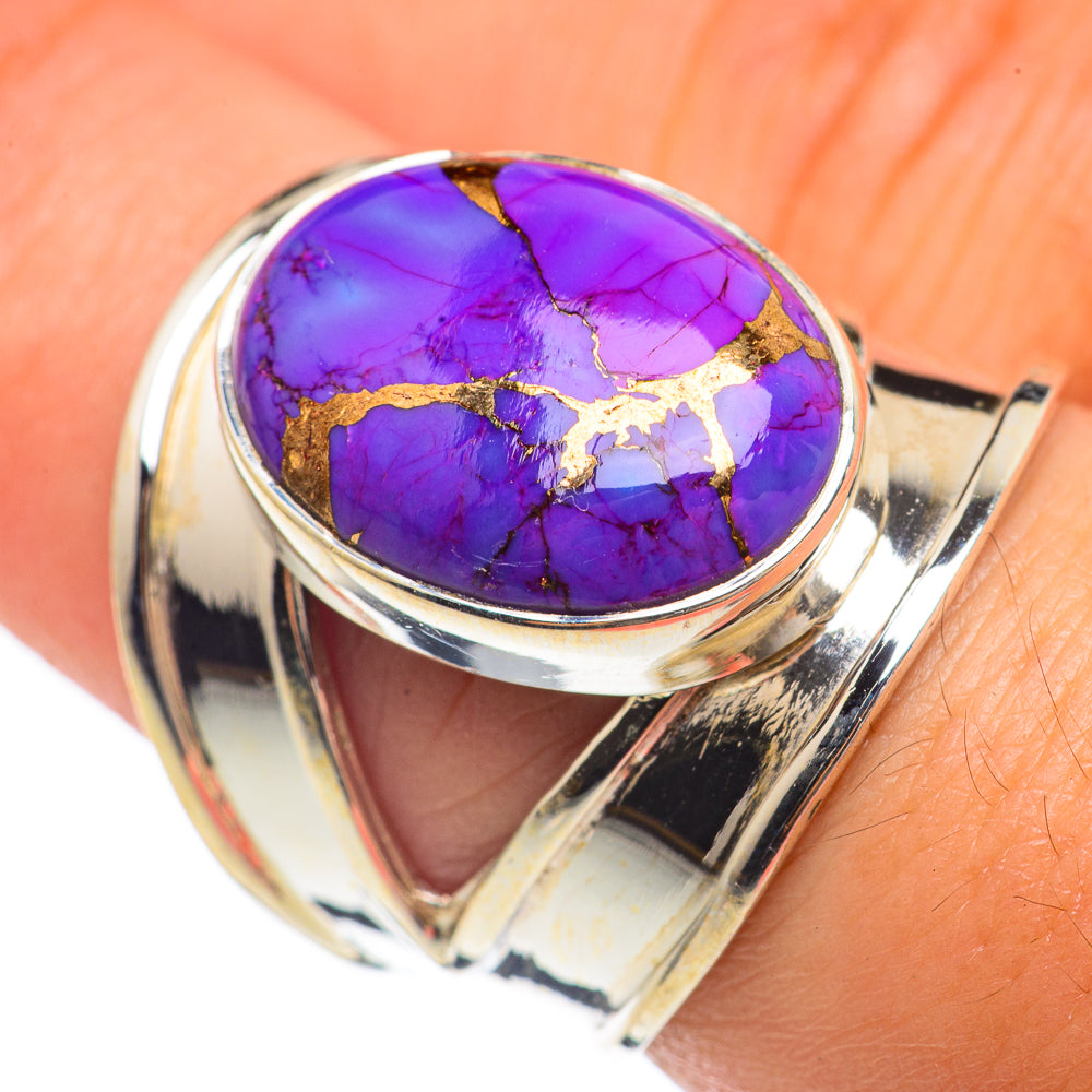 Purple Copper Composite Turquoise Rings handcrafted by Anasilvercos - RING68162