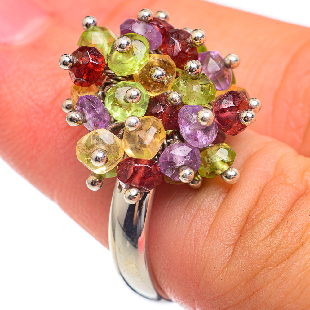 Garnet, Peridot, Citrine Rings handcrafted by Anasilvercos - RING68173