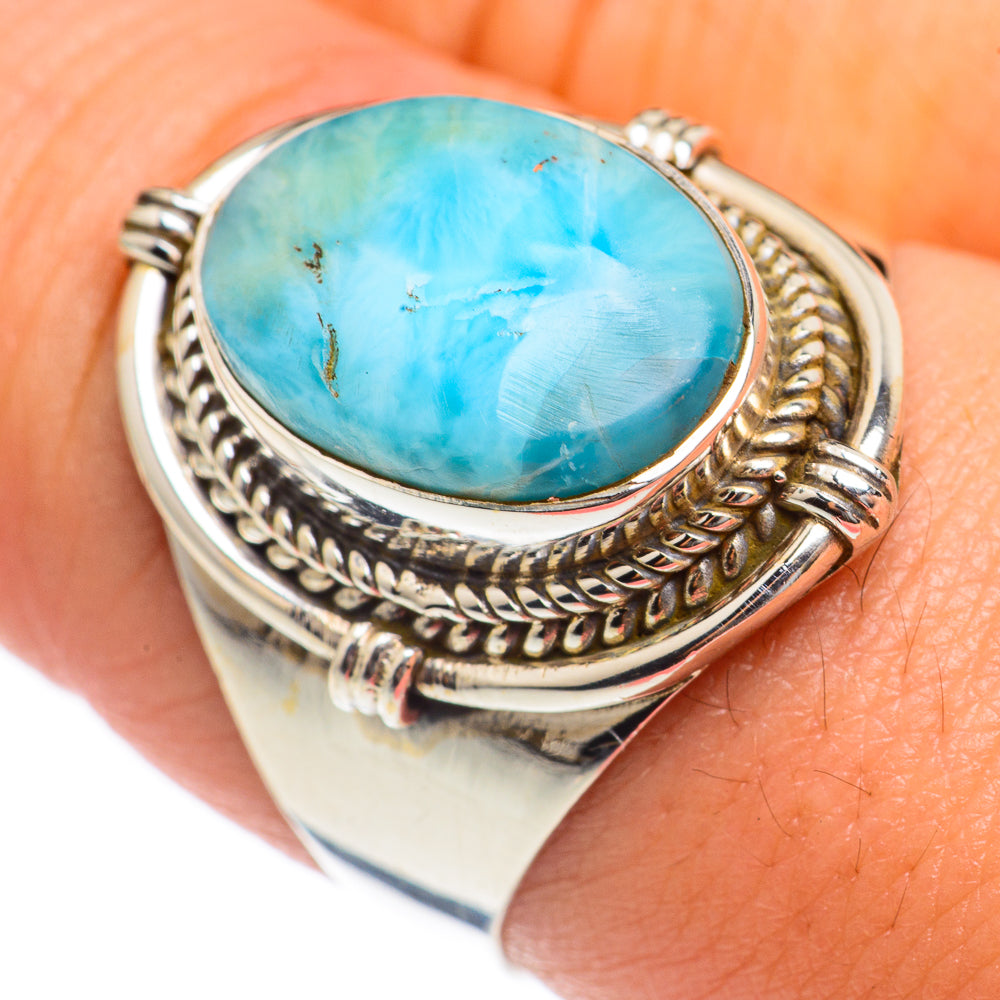 Larimar Rings handcrafted by Anasilvercos - RING68176