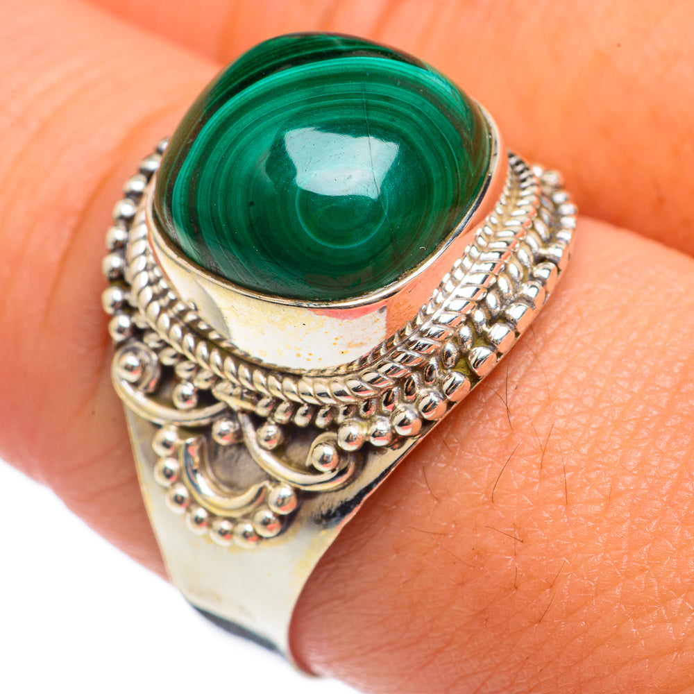 Malachite Rings handcrafted by Anasilvercos - RING68182