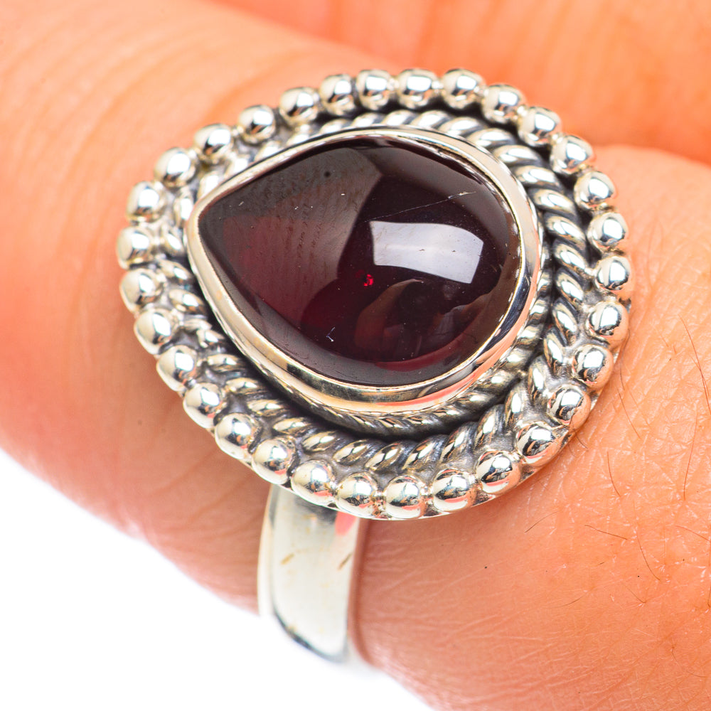 Garnet Rings handcrafted by Anasilvercos - RING68192
